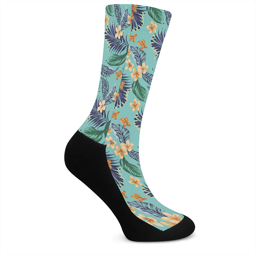 Vintage Hawaiian Aloha Pattern Print Crew Socks