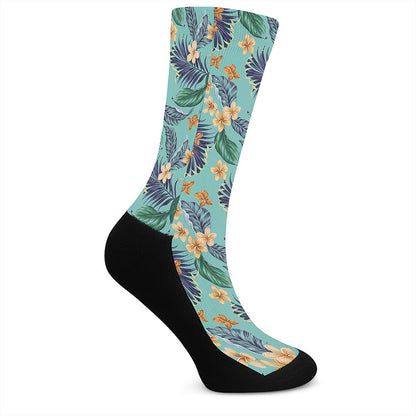 Vintage Hawaiian Aloha Pattern Print Crew Socks