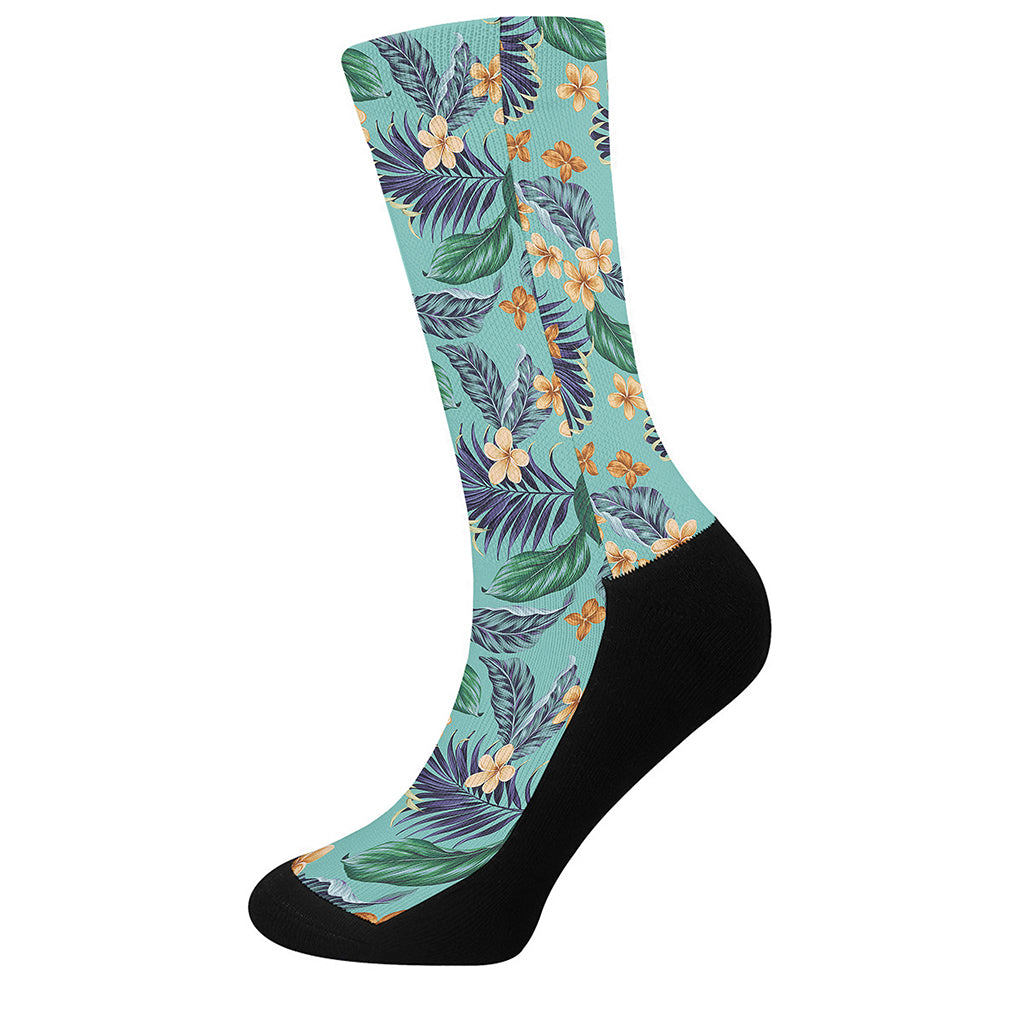 Vintage Hawaiian Aloha Pattern Print Crew Socks