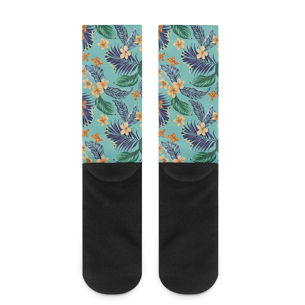 Vintage Hawaiian Aloha Pattern Print Crew Socks
