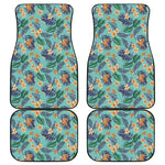 Vintage Hawaiian Aloha Pattern Print Front and Back Car Floor Mats