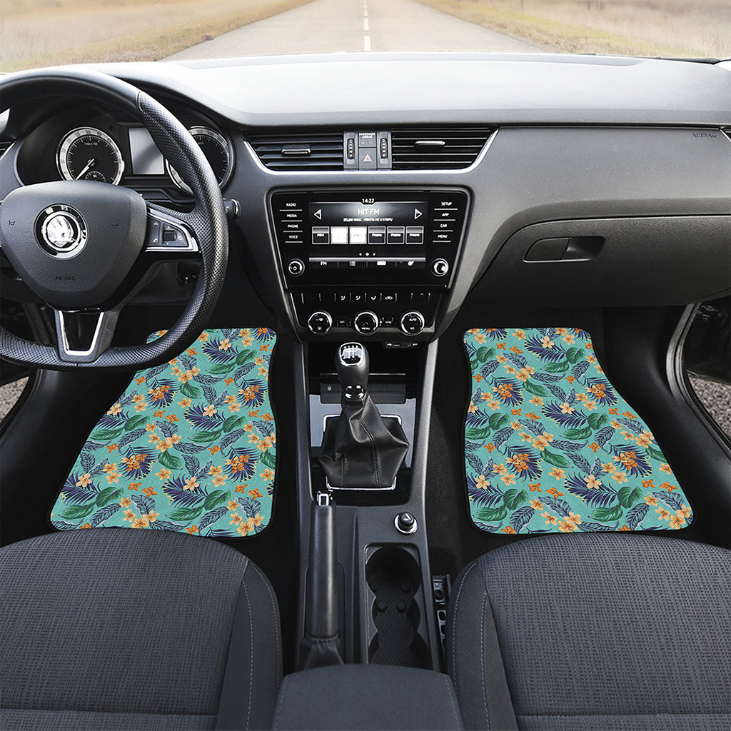 Vintage Hawaiian Aloha Pattern Print Front and Back Car Floor Mats