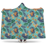 Vintage Hawaiian Aloha Pattern Print Hooded Blanket