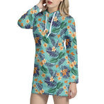 Vintage Hawaiian Aloha Pattern Print Hoodie Dress