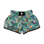 Vintage Hawaiian Aloha Pattern Print Muay Thai Boxing Shorts