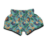 Vintage Hawaiian Aloha Pattern Print Muay Thai Boxing Shorts