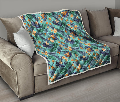 Vintage Hawaiian Aloha Pattern Print Quilt