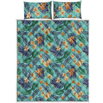 Vintage Hawaiian Aloha Pattern Print Quilt Bed Set