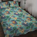 Vintage Hawaiian Aloha Pattern Print Quilt Bed Set