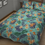 Vintage Hawaiian Aloha Pattern Print Quilt Bed Set