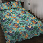 Vintage Hawaiian Aloha Pattern Print Quilt Bed Set