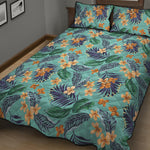Vintage Hawaiian Aloha Pattern Print Quilt Bed Set