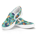 Vintage Hawaiian Aloha Pattern Print White Slip On Sneakers