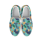 Vintage Hawaiian Aloha Pattern Print White Slip On Shoes