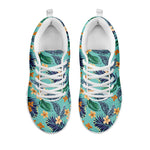 Vintage Hawaiian Aloha Pattern Print White Sneakers