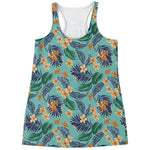 Vintage Hawaiian Aloha Pattern Print Women's Racerback Tank Top