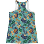 Vintage Hawaiian Aloha Pattern Print Women's Racerback Tank Top