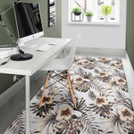 Vintage Hibiscus Plumeria Pattern Print Area Rug GearFrost