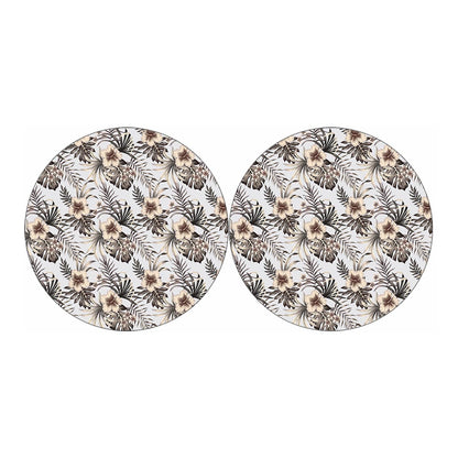 Vintage Hibiscus Plumeria Pattern Print Car Coasters