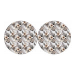 Vintage Hibiscus Plumeria Pattern Print Car Coasters