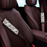 Vintage Hibiscus Plumeria Pattern Print Car Seat Belt Covers
