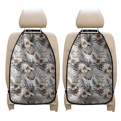 Vintage Hibiscus Plumeria Pattern Print Car Seat Organizers