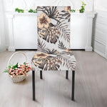 Vintage Hibiscus Plumeria Pattern Print Dining Chair Slipcover