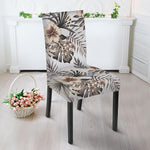 Vintage Hibiscus Plumeria Pattern Print Dining Chair Slipcover