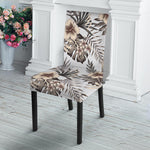 Vintage Hibiscus Plumeria Pattern Print Dining Chair Slipcover