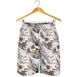 Vintage Hibiscus Plumeria Pattern Print Men's Shorts