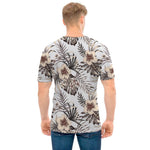 Vintage Hibiscus Plumeria Pattern Print Men's T-Shirt