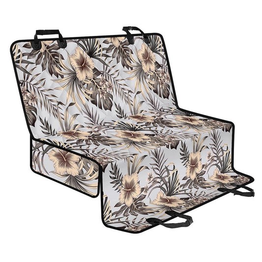 Vintage Hibiscus Plumeria Pattern Print Pet Car Back Seat Cover