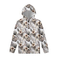 Vintage Hibiscus Plumeria Pattern Print Pullover Hoodie