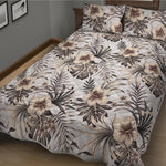 Vintage Hibiscus Plumeria Pattern Print Quilt Bed Set