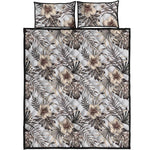 Vintage Hibiscus Plumeria Pattern Print Quilt Bed Set