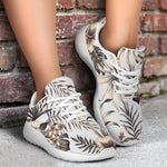 Vintage Hibiscus Plumeria Pattern Print Sport Shoes GearFrost