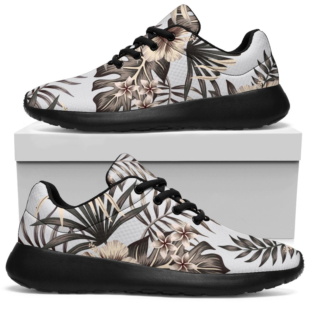 Vintage Hibiscus Plumeria Pattern Print Sport Shoes GearFrost