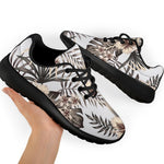 Vintage Hibiscus Plumeria Pattern Print Sport Shoes GearFrost