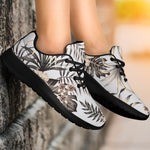 Vintage Hibiscus Plumeria Pattern Print Sport Shoes GearFrost