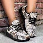 Vintage Hibiscus Plumeria Pattern Print Sport Shoes GearFrost