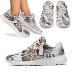 Vintage Hibiscus Plumeria Pattern Print Sport Shoes GearFrost