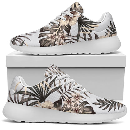 Vintage Hibiscus Plumeria Pattern Print Sport Shoes GearFrost