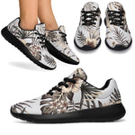Vintage Hibiscus Plumeria Pattern Print Sport Shoes GearFrost