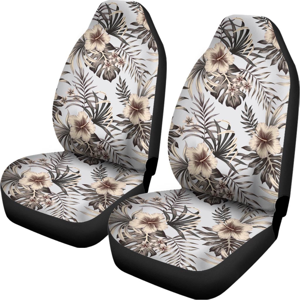 Vintage Hibiscus Plumeria Pattern Print Universal Fit Car Seat Covers