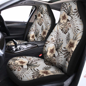 Vintage Hibiscus Plumeria Pattern Print Universal Fit Car Seat Covers
