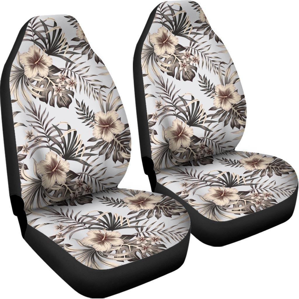 Vintage Hibiscus Plumeria Pattern Print Universal Fit Car Seat Covers