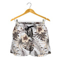 Vintage Hibiscus Plumeria Pattern Print Women's Shorts