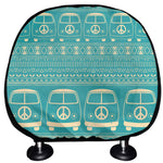 Vintage Hippie Van Pattern Print Car Headrest Covers