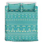 Vintage Hippie Van Pattern Print Duvet Cover Bedding Set