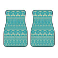 Vintage Hippie Van Pattern Print Front Car Floor Mats